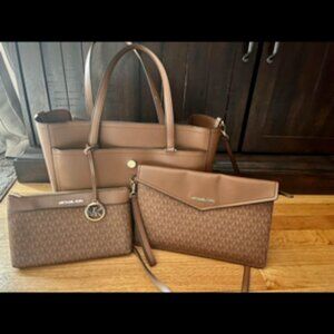 Michael Kors Maisie 3 in 1 Tote Large Leather Bag Luggage Multi